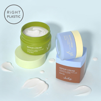 Tarro Cuadrado de PP RiGHT PLASTIC MSW-B de 30/50/80/100 ml, Envase Cosmético Ecológico para Exfoliante Facial, Desmaquillante y Crema, con Tapa