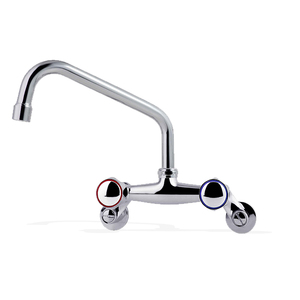 <span class=keywords><strong>Robinet</strong></span> de cuisine mural moderne à double poignée <span class=keywords><strong>Robinet</strong></span> d'évier classique en laiton inoxydable de 5/6/8/10/12/14 pouces Nickel brossé - Product Image 3