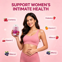 Probiotische Gummies voor Vrouwen, Cranberry, Urineweggezondheid, Vrouwelijke Gezondheid, Vitamine C & E, Lactobacillus, Immuunondersteuning, 7500mg, 60 stuks