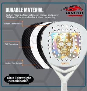 Raqueta de Pádel de Carbono Profesional Qingyu, Diseño Personalizado, Venta Caliente, Raqueta de Pádel de Fibra, Las Mejores Raquetas de Pádel para Niños - Product Image 4
