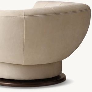Silla giratoria de cuero para sala de estar, muebles interiores modernos de gama alta para el hogar - Product Image 4