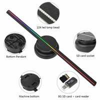 Moins cher 42cm HD affichage holographique 224 filature 3D projecteur LED publicité hologramme ventilateur Support livraison directe