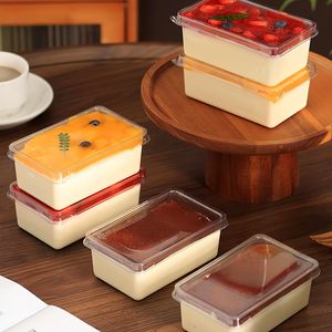 Tiramisu Box <b>Food</b> Grade PS <b>Plastic</b> <b>Container</b> Lid Mousse Cake Packaging Wholesale clear Storage Dessert Box Rectangle 1mm Thick - Product Image 3