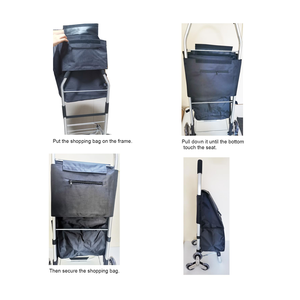 Chariot <span class=keywords><strong>à</strong></span> provisions en alliage d'aluminium <span class=keywords><strong>Sac</strong></span> <span class=keywords><strong>de</strong></span> remplacement pour chariot <span class=keywords><strong>à</strong></span> provisions Chariot pliable pour l'épicerie - Product Image 5