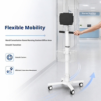 Station de travail mobile moderne, chariot pour ordinateur portable et tablette, 4 roulettes, montage VESA, mobilier commercial