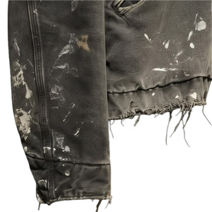 Vestes de travail d'hiver personnalisées pour hommes, style camionneur, en sergé de coton vieilli, toile de canard, streetwear, avec patchs en jean - Product Image 3