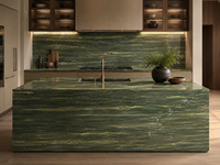 Dalles de marbre poli Oasis Verde, coupées sur mesure, carreaux, panneaux muraux cannelés, plans de travail pour îlots de cuisine, dessus de tables consoles et dessus de lavabos