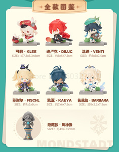 Figura de Gacha juguete Genshined <span class=keywords><strong>Impact</strong></span> Klee Diluc Venti Fischl Kaeya caja ciega muñeca coleccionable regalo para niños figura de acción de anime - Product Image 4