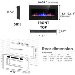 Prisma <span class=keywords><strong>dimplex</strong></span> moderno 3d para uso en interiores, <span class=keywords><strong>chimenea</strong></span> eléctrica de 50 pulgadas montada en la pared, efecto de llama led - Product Image 2