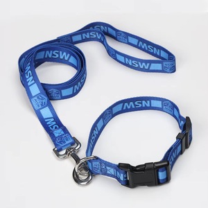 Conjunto de Collar y Correa para Perro de Nailon, Diseño Geométrico, Cierre de Hebilla Ajustable, Rojo, Azul, Blanco, Diseño Moderno para Perros Pequeños - Product Image 4