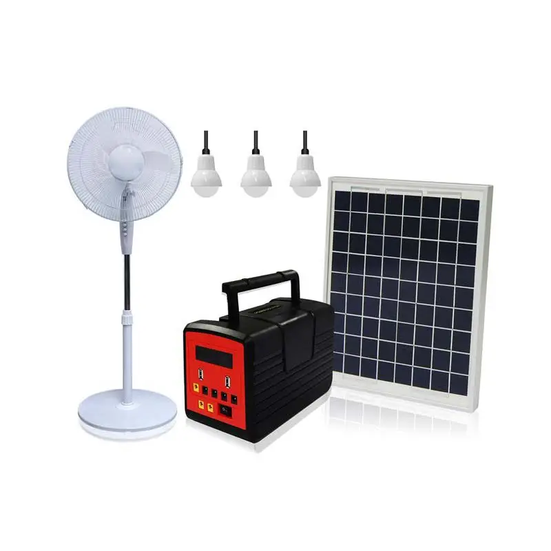 10W solar light products with FM radio, phone charging and ran DC fan off grid solar power system home energy