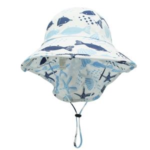 Sombrero de Protección Solar con Imagen de Dibujos Animados para Niños, Sombrero de Pescador de Ala Ancha para Viajes de Verano, Juegos y Pesca, con Correa para la Barbilla - Product Image 1