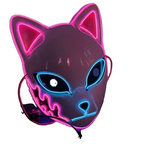 Maschera per feste al Neon in maschera dal Design semplice maschera di volpe a Led per l'evento della festa di Halloween