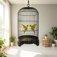 Cage à oiseaux pliable classique en métal robuste et respirant pour l'extérieur, avec plateau en plastique thermolaqué, facile à nettoyer, vente en gros