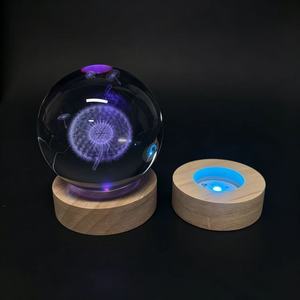 Lampes de nuit LED lumineuses 3D personnalisées, décoration moderne pour la chambre à coucher, lampe de table en cristal de pissenlit de taille moyenne - Product Image 4