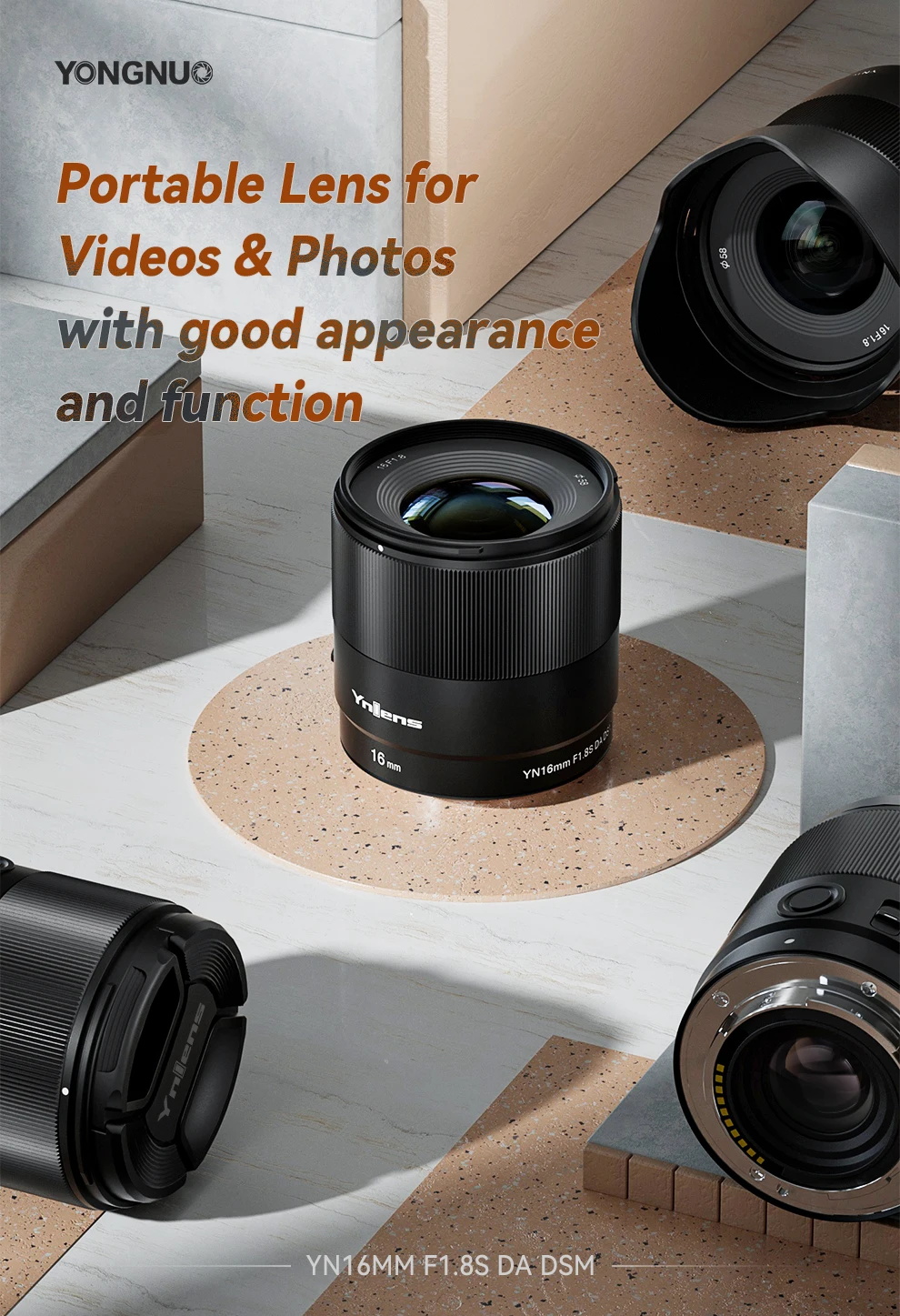 Yongnuo YN16mm F1.8S 16mm F1.8 DA DSM Camera Lens APS-C Auto Focus