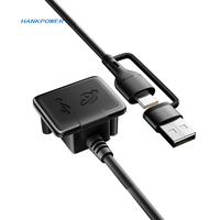 Ransel Port pengisi daya USB eksternal 4 in 1, aksesori kabel USB untuk berkemah, perjalanan dan luar ruangan