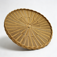 Set de table en rotin synthétique PP tressé à la main, marron, écologique, réutilisable, imperméable, résistant à la moisissure, diamètre 400 mm
