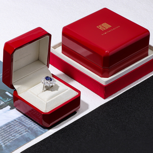 High-end Piano Finish <b>Jewelry</b> <b>Box</b> - Red Jade and Emerald <b>Box</b> - Premium Brand Ring and <b>Necklace</b> Customization - Product Image 1