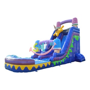 Château plein d'entrain gonflable d'événements de fête de crème glacée pompe de <span class=keywords><strong>gonfleur</strong></span> de la CE parc d'attractions de <span class=keywords><strong>maison</strong></span> de rebond EN14960 glissière d'eau gonflable - Product Image 1