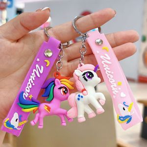 Porte-clés Licorne Mignon pour Femmes et Filles, Pendentif <span class=keywords><strong>de</strong></span> Sac Animal, Dessin Animé, Petit Pendentif <span class=keywords><strong>de</strong></span> Voiture pour Enfants, Petit Cadeau, Porte-clés Licorne pour Sac à Dos - Product Image 1