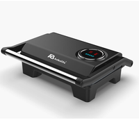 Anbolife HOT 1000W Mini Grill Électrique Sans Fumée pour Intérieur, Appareil de Cuisine Compact, Mini Grill de Contact pour 2 Tranches