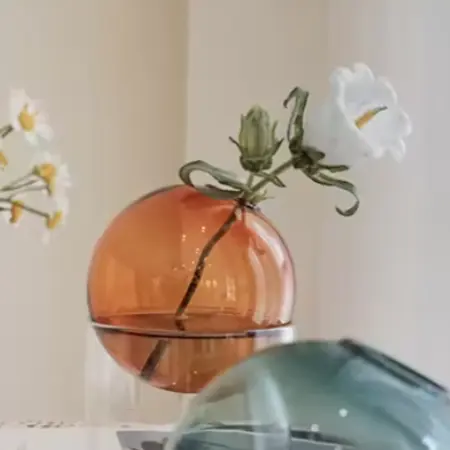 Vas Bunga Kering Transparan Mewah, Vas Kecil Transparan Kaca Hidroponik Rumah