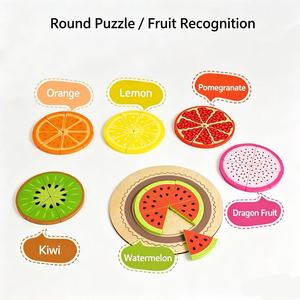 Puzzle in Legno Montessori con Fette di Frutta e Carte con Motivi per l'<span class=keywords><strong>Apprendimento</strong></span> Cognitivo dei Bambini - Product Image 2