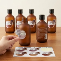 Étiquette personnalisée en PVC argenté avec logo, autocollant coloré en vinyle pour cosmétiques, impression de pièces adhésives, étiquette de shampooing en PET pop-up