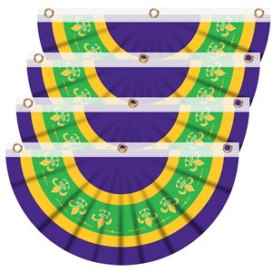 Mardi Gras Bunting <span class=keywords><strong>Drapeau</strong></span> Bannière Nouvelle-Orléans Mardigras Mardi Gras Polyester Tissu <span class=keywords><strong>Drapeau</strong></span> pour la décoration de fête de carnaval - Product Image 1