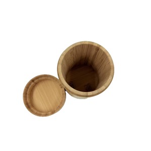 <b>Bamboo</b> Cylinder Storage Jar With Lid Multi Size Desktop <b>Container</b> Solid Color Wooden <b>Bamboo</b> Jar - Product Image 1