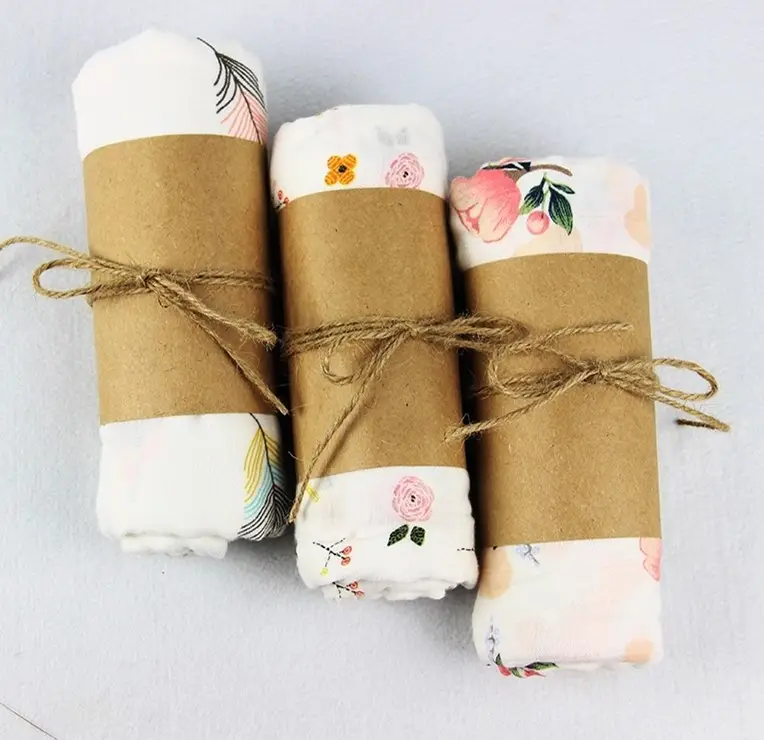 Wholesale Colorful Pattern Muslin Bamboo Swaddle Blanket Baby