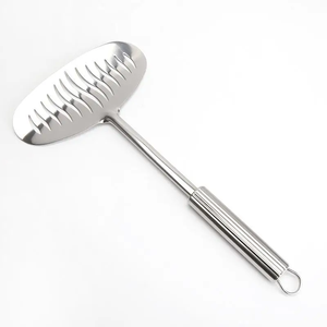 Pala Plana Ranurada Grande de Acero Inoxidable, 1 Unidad, Antiadherente, con Mango Largo, Utensilio de Cocina para Freír Pescado, Servir Huevos y Cocinar - Product Image 1