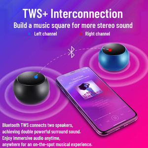 Altavoz Bluetooth Portátil Mini, Subwoofer Metálico, <span class=keywords><strong>Bajos</strong></span> Potentes, Altavoz Bluetooth Pequeño <span class=keywords><strong>de</strong></span> Acero para Exteriores, Compatible con Tarjeta TF - Product Image 3