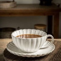 L Vintage four transformé en céramique tasse à café et assiette ensemble Restaurant usage domestique après-midi tasse à thé en gros