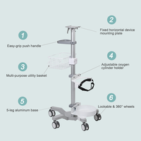 Support de moniteur de chariot d'hôpital de WEIYE support de roulement de chariot de moniteur patient d'instrument médical