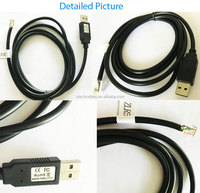 Cable de Programación USB a RJ11 con Chip FTDI, Cubierta de PVC y Malla de Cobre Puro para Computadora