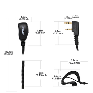 Auricular con Gancho para la Oreja Estilo G, Cable Retráctil para UV5R UV32 TK2000 TK3000, Auricular de 2 Pines PTT para Walkie Talkie de Seguridad, Auricular para Restaurante - Product Image 4