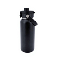 Bouteille d'eau thermique en acier inoxydable à isolation sous vide de 32 oz pour usage quotidien, avec couvercle breveté, poignée amovible, réutilisable, pour boissons chaudes et froides, idéale pour le camping
