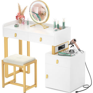 Moderno multifunzionale trucco vanità camera <span class=keywords><strong>da</strong></span> letto mobili specchio illuminato caratteristiche di stoccaggio per appartamenti <span class=keywords><strong>ingresso</strong></span> cassettone - Product Image 1