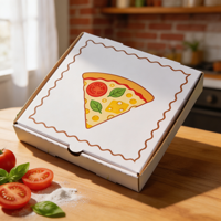 Boîte de rangement jetable en carton ondulé kraft empilable robuste SP4225, différentes tailles, boîte à pizza pour les restaurants de restauration rapide