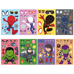 Autocollants adhésifs imprimés UV Marvel <span class=keywords><strong>Spider</strong></span>-<span class=keywords><strong>Man</strong></span> Hulk, autocollants mignons de dessins animés pour anniversaire, autocollants créatifs personnalisés pour garçons, autocollants créatifs pour enfants - Product Image 5