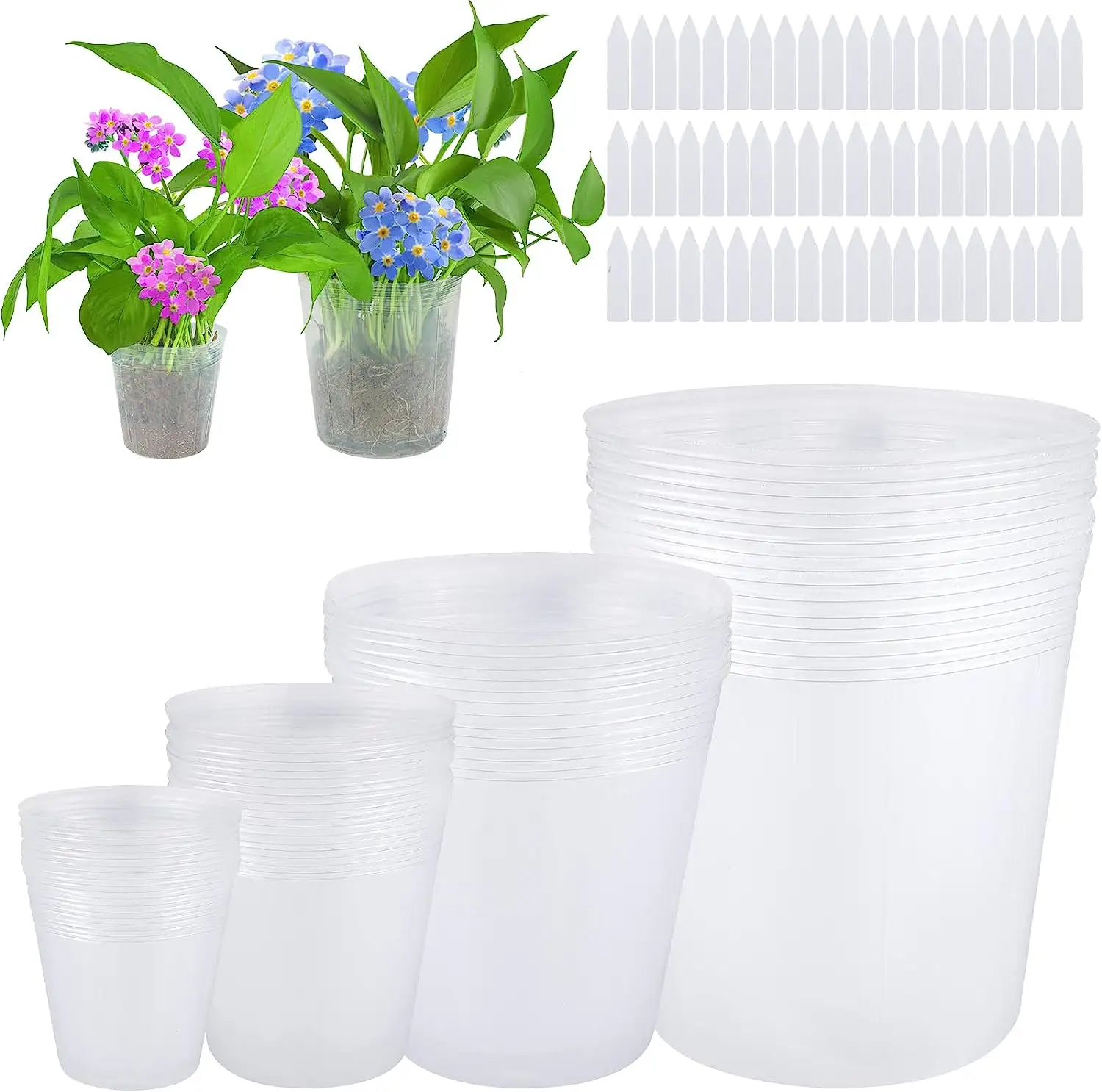 Vườn ươm nồi mềm rõ ràng nhựa trồng 5 inch nhà máy container trong suốt nồi cho các nhà máy