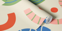 Papier peint moderne Happy Kids Shapes, motifs géométriques colorés, autocollant mural pour la décoration de la chambre et de la salle de jeux des enfants