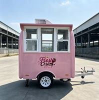 Camion de restauration mobile circulaire équipé d'un appareil à hamburgers, d'un appareil à glaces, d'un grille-pain et d'une machine à boissons, remorque alimentaire pour entreprise personnelle