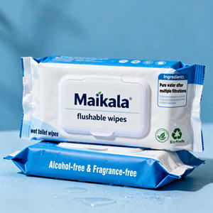 Gentle Skin Care Flushable Wet Wipes Eco-Friendly Organic Pure Water Tissue Flushable Wet <b>Toilet</b> Paper Wipes - Product Image 5