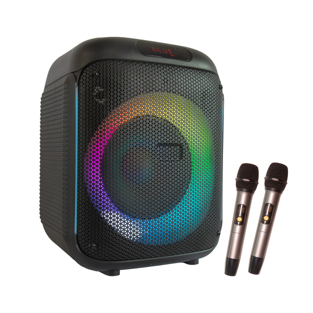 8 Inch Speaker Wireless Bass Stereo Loud Dancing Outdoor Speaker with Wireless Karaoke Microphones