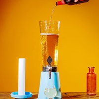 Distributeur automatique de bière en plastique avec lumières LED, robinets, mini fût portable de qualité alimentaire, distributeur de bière de 1,5 L pour bar