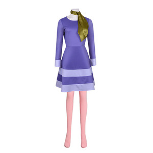 Disfraz de Daphne para Mujer, Vestido de Cosplay de Película y Televisión, Color Morado con Bufanda, Atuendo de Halloween - Product Image 2