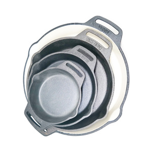 35cm Round Pre <strong>Seasoned</strong> Cast Iron <strong>Paella</strong> Serving <strong>Pan</strong> Skillet Frying <strong>Pan</strong> With Large Loop Handles - Product Image 5